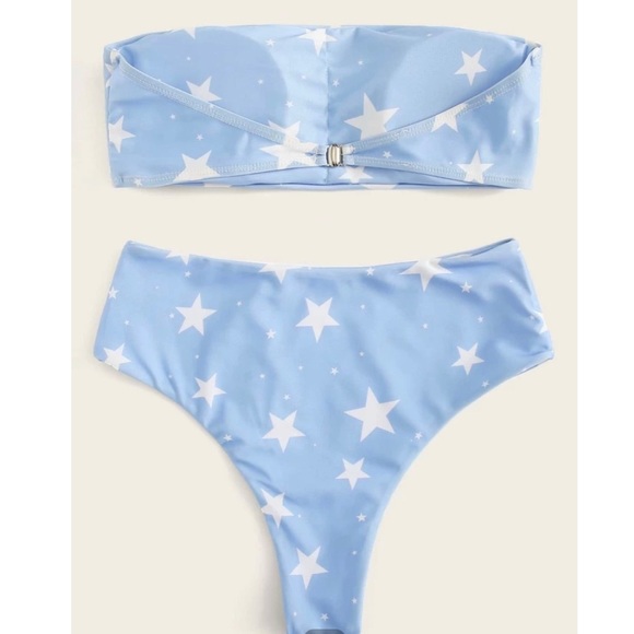 Star Print Bandeau High Waist Bikini Swimsuit - Picture 5 of 5